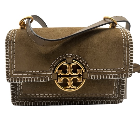 Tory Burch Handbags - Tory Burch Tan Suede Crossbody Bag with Gold Accents | New with Tag